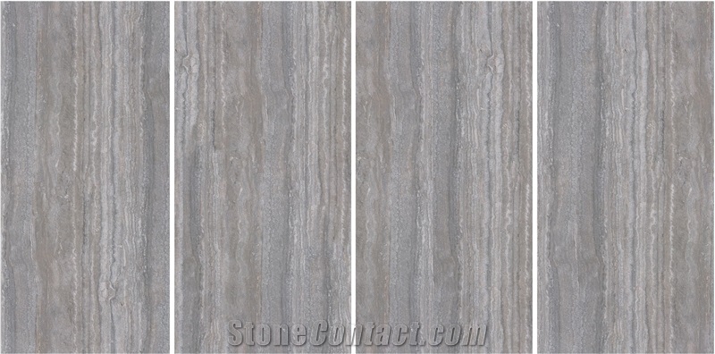 Silver Travertine - Grey Travertine Sintered Stone Slabs 1200*600Mm