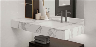 ST020T CALACATTA WHITE  Printed Quartz Slabs