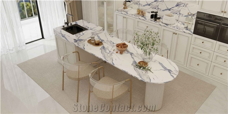 ST029T CALACATTA BLUE  Printed Quartz Slabs