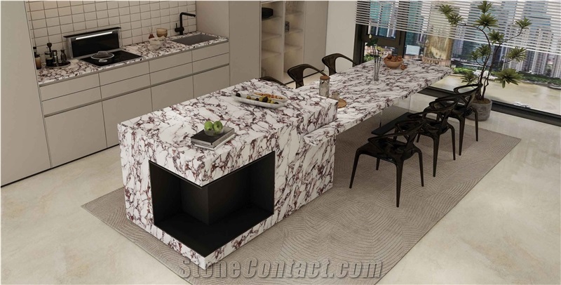 ST819T BULGARI PURPLE Printed  Quartz Slabs