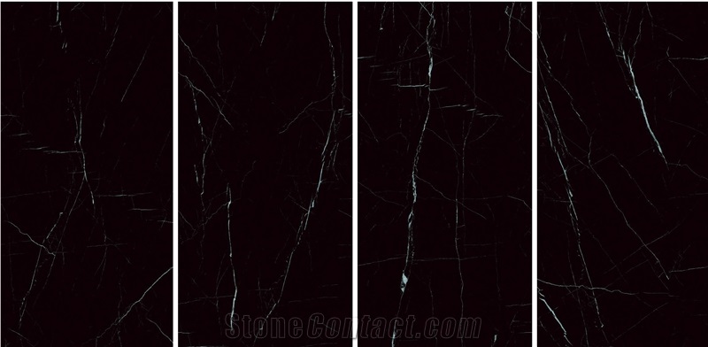 White Stripe In Black  Sintered Stone Slabs 1200*600Mm