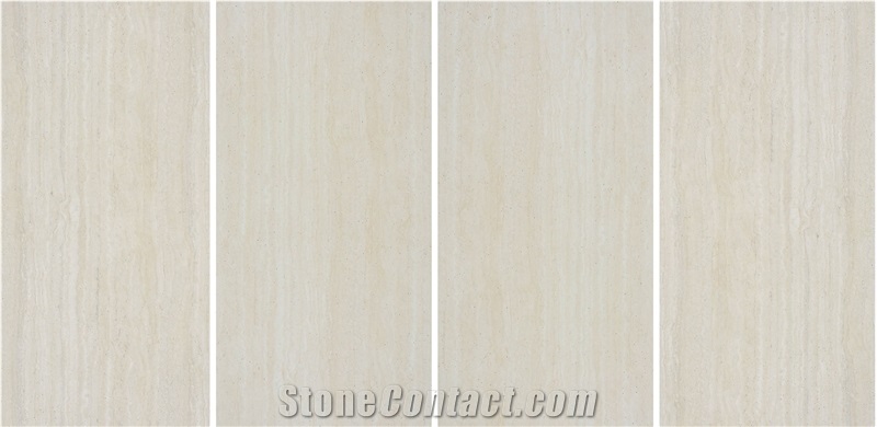 White Travertine Sintered Stone Slabs 1200*600Mm