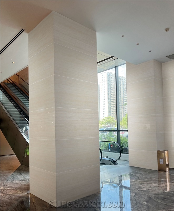 White Travertine Sintered Stone Slabs 1200*600Mm