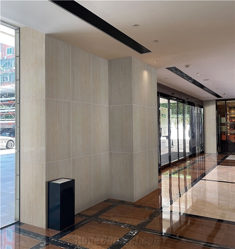 Yellow Travertine Sintered Stone Slabs 1200*600Mm