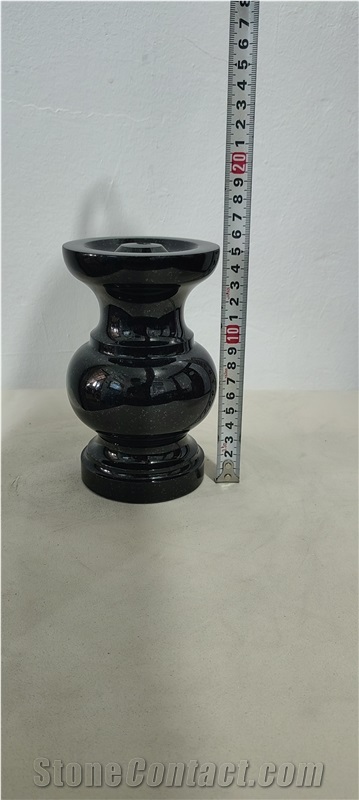 Black Granite Monumental Vase-1