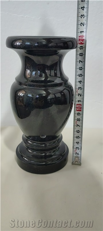 Granite Black Monumental Vase