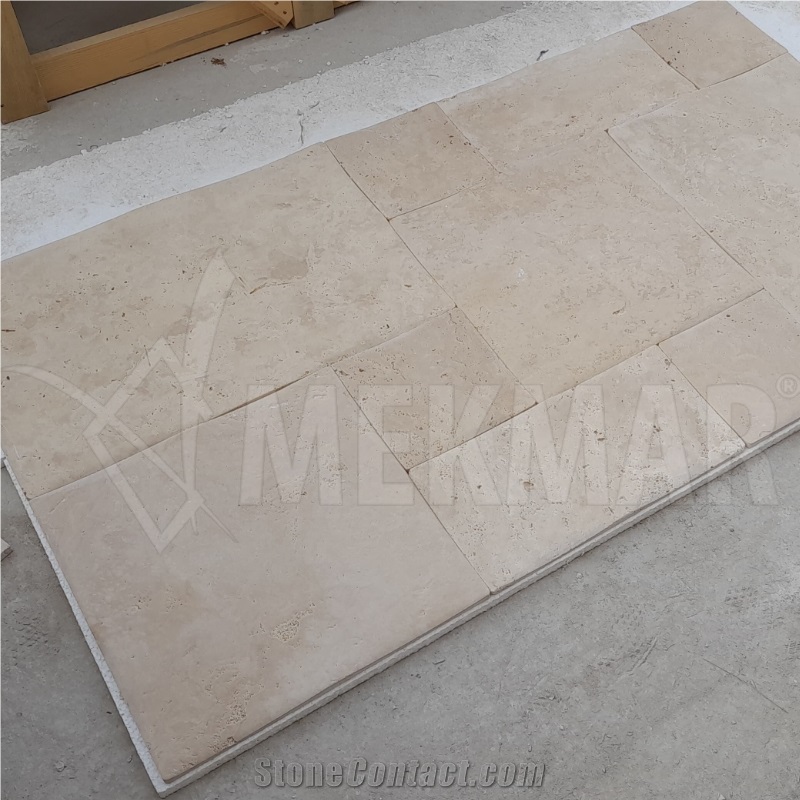 Classic Pillowed Travertine Pattern Set Tiles