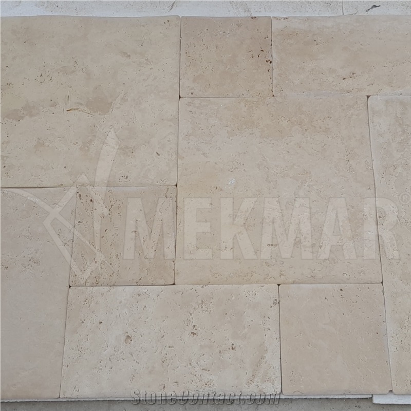 Classic Pillowed Travertine Pattern Set Tiles