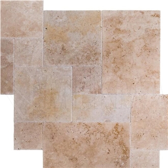 Scott Rustic Pattern Set Travertine Tiles