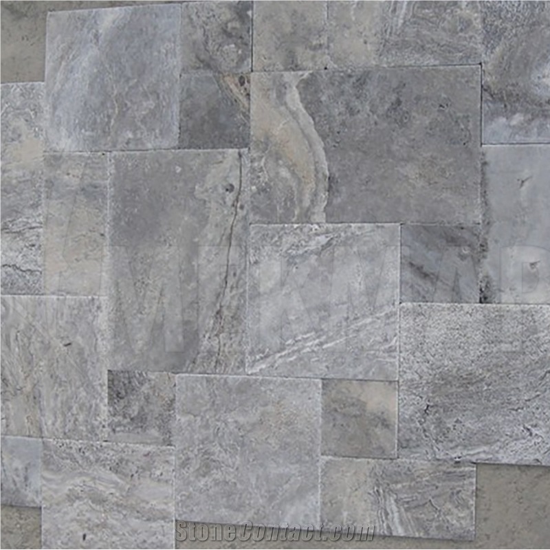 Silver Grey Travertine Pattern Set Tiles