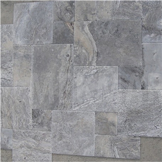 Silver Grey Travertine Pattern Set Tiles