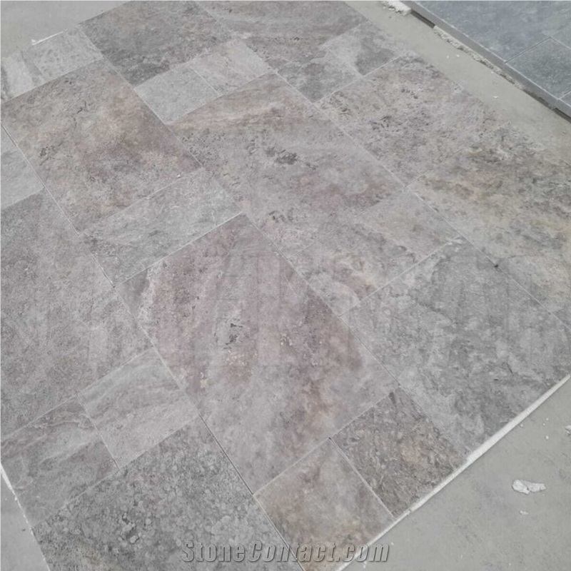 Silver Grey Travertine Pattern Set Tiles