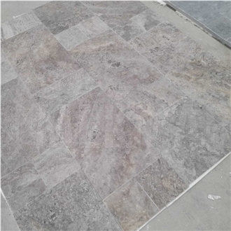Silver Grey Travertine Pattern Set Tiles
