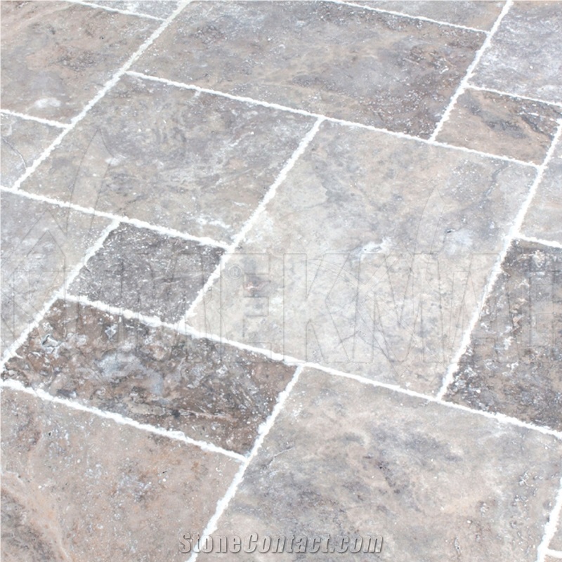 Silver Grey Travertine Pattern Set Tiles