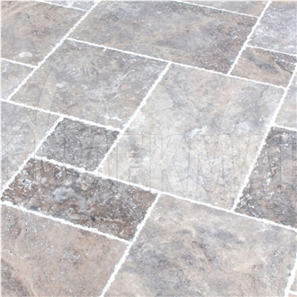 Silver Grey Travertine Pattern Set Tiles