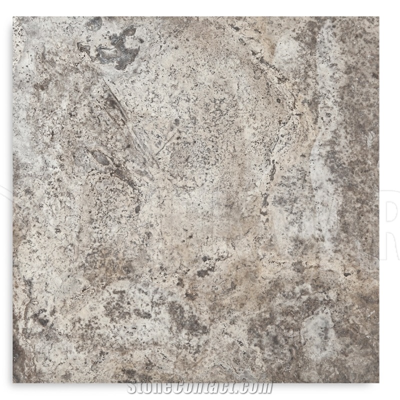 Silver Grey Travertine Tile, Honed & Filled