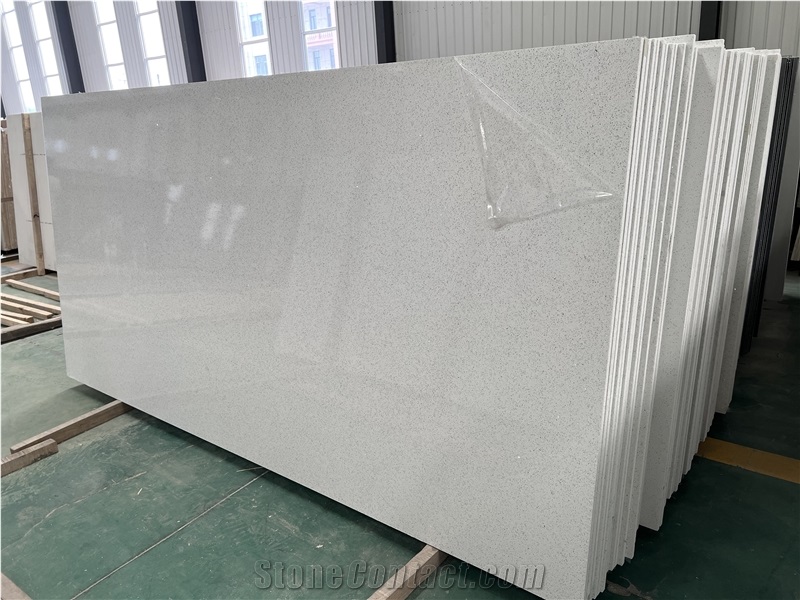 Background Big Stone Slabs Crystal White Quartz Slabs