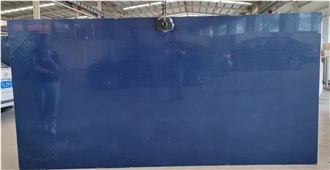 Blue Artificial Quartz Slab Glass Chips