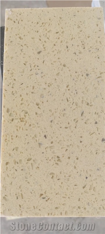 Light Yellow Crystal Engineered  Artificial Stone Slabs