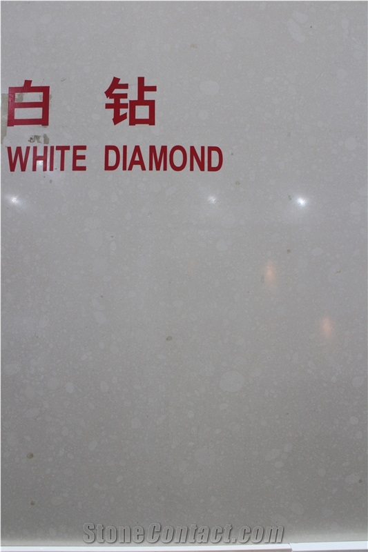 Promotional Price White Diamond Artificial Quartz, Engineered Stone Slabs