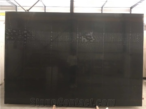 Pure Black China Black Artificial Stone Slabs