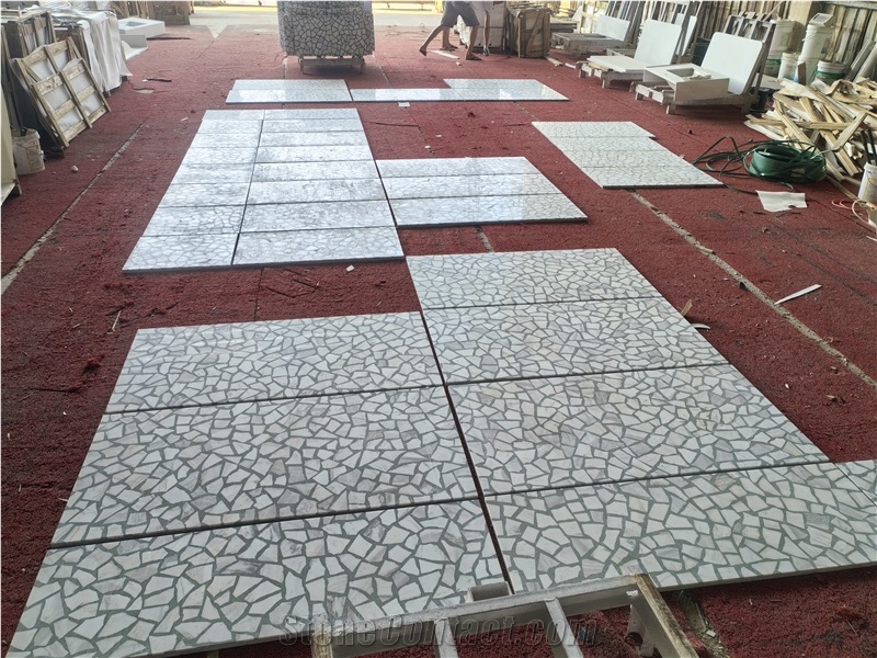 White Marble Terrazzo Floor Tiles & Slabs