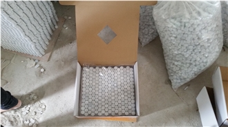 Exquisite Bianco Carrara Marble Mosaic Pattern