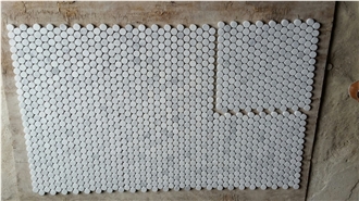 Exquisite Bianco Carrara Marble Mosaic Pattern