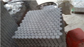 Exquisite Bianco Carrara Marble Mosaic Pattern