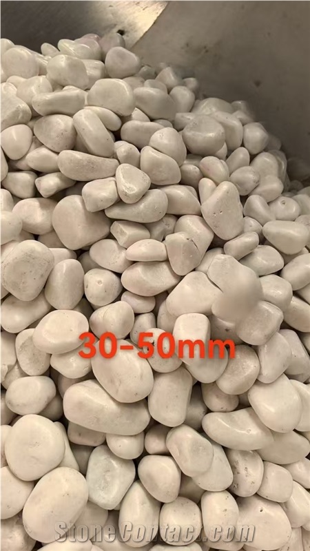 White Color Polish Beach Pebble Stone