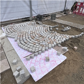 Fan Pattern Granite Cobblestones