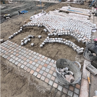 Fan Pattern Granite Cobblestones