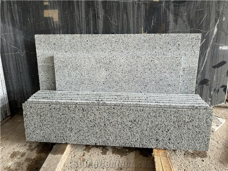 White Granite Bush Hammered Tiles
