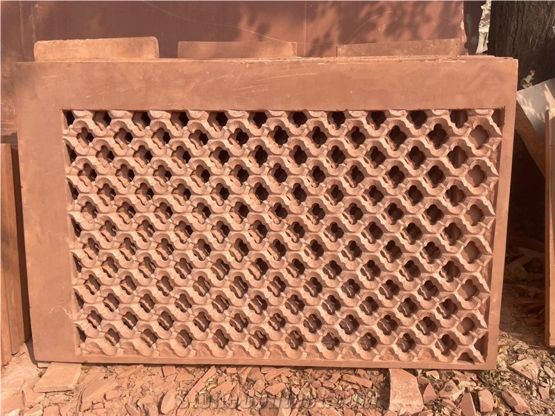 Agra Red Sandstone Jali