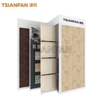 Porcelain Sample Sliding Rack, Slab Showroom Display Case