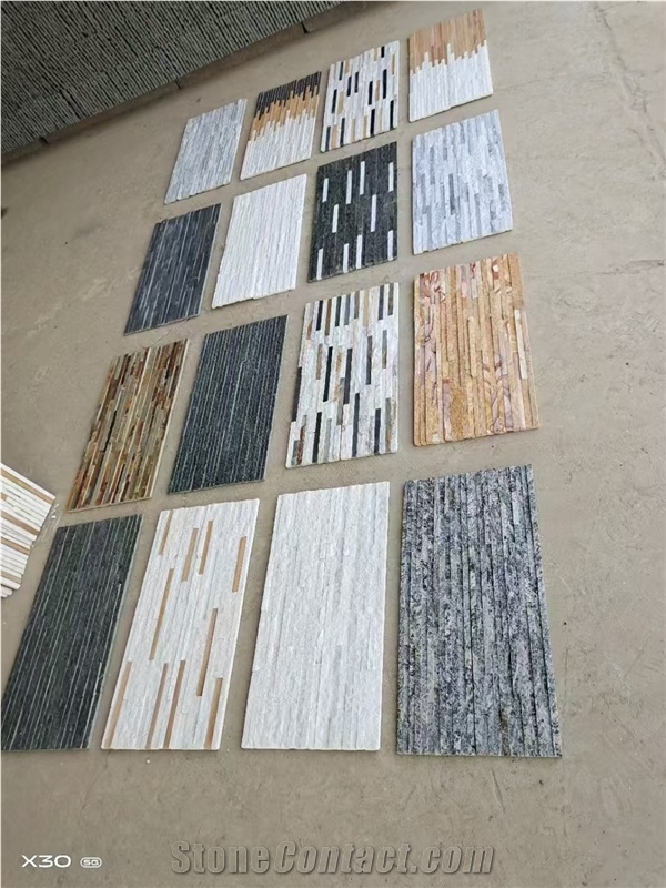 Natural Strip Culture Stone Slate Tiles For Wall Use