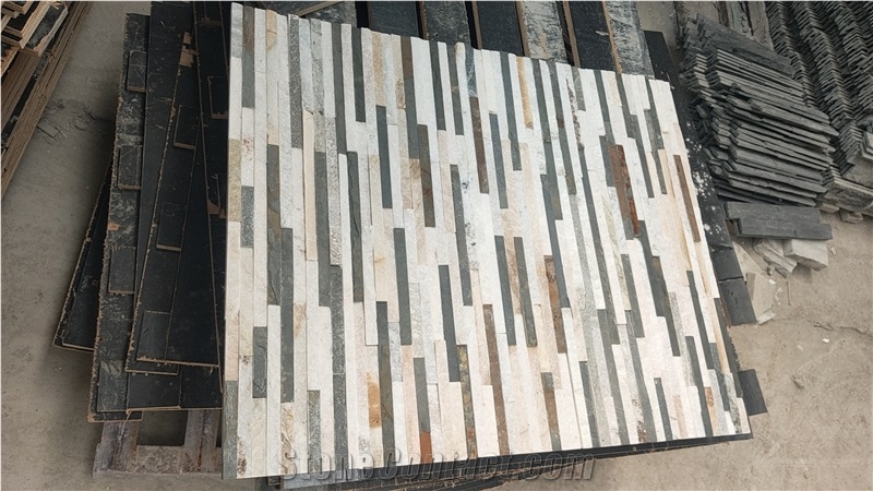 Natural Strip Culture Stone Slate Tiles For Wall Use