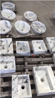 YDSTONE Customized Natural Arabescato Marble Wash Basin