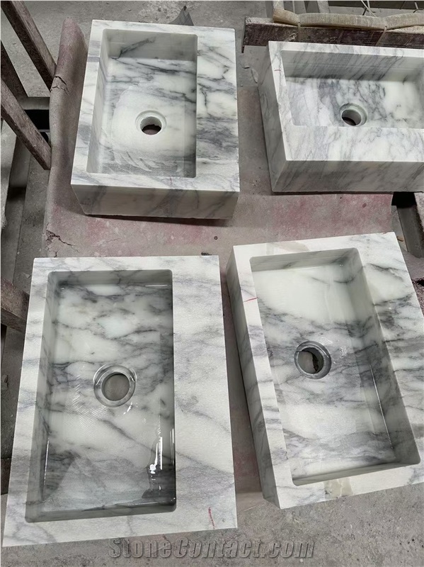 YDSTONE Customized Natural Arabescato Marble Wash Basin