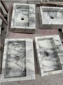 YDSTONE Customized Natural Arabescato Marble Wash Basin