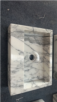 YDSTONE Natural White Arabescato Marble Square Sinks