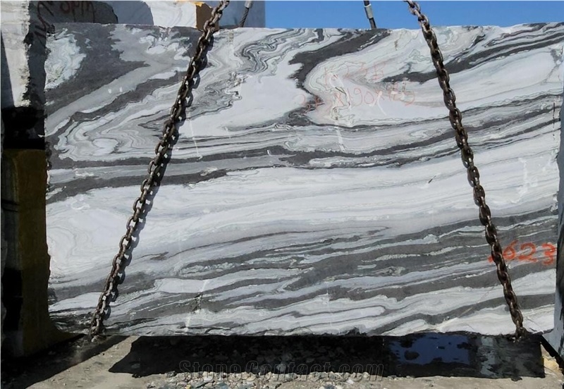 Exotic Panda White Marble Blocks