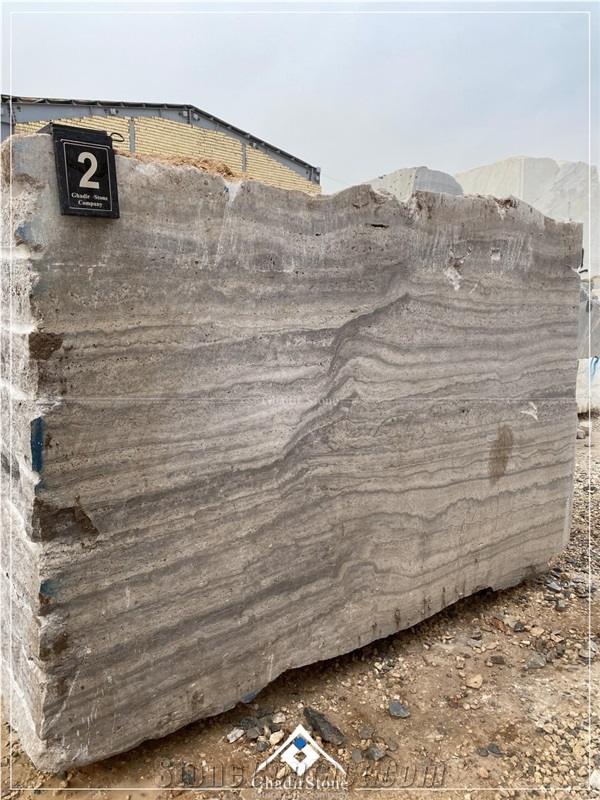Silver Travertine Blocks, Kashan Silver Travertine Blocks