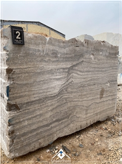 Silver Travertine Blocks, Kashan Silver Travertine Blocks
