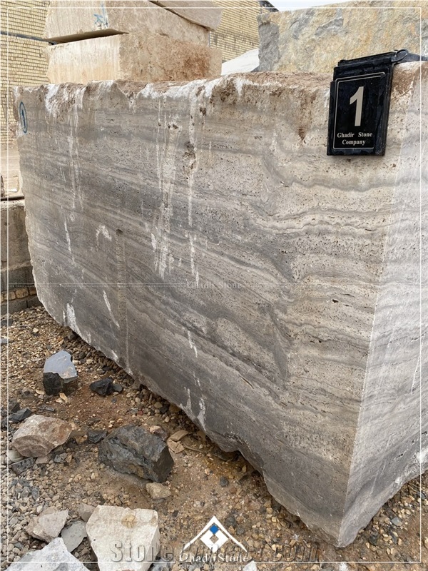 Silver Travertine Blocks, Kashan Silver Travertine Blocks