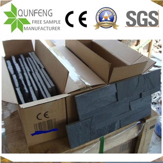 China Natural Split Dark Grey/Black Slate Panel Stone Veneer