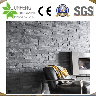 China Natural Split Dark Grey/Black Slate Panel Stone Veneer