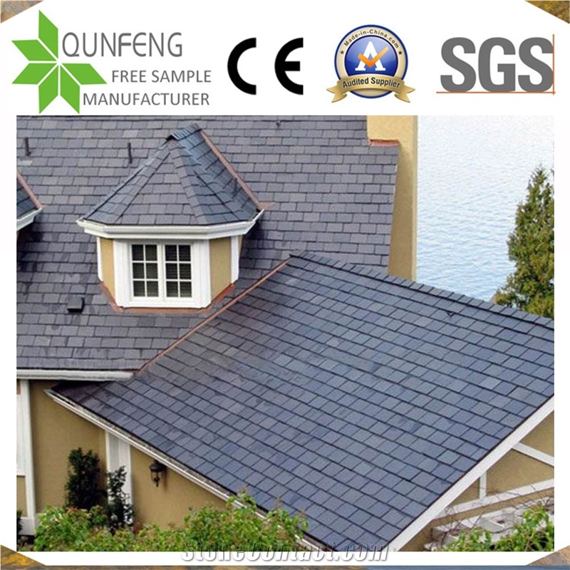 China Natural Split Face Black Slate Stone Roof Tiles