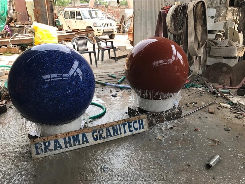 Absolute Black Granite Floating Ball Fountain