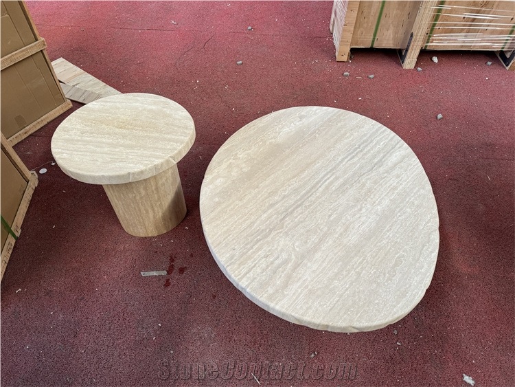 Beautiful Travertine Cafe Tables
